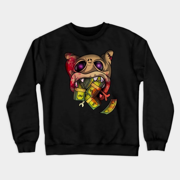 Graffiti style Cash Kitty gangster cat Crewneck Sweatshirt by Trendy Black Sheep